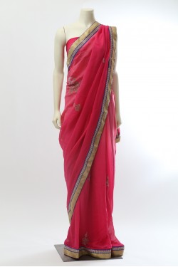 Shaded Pink Georgette Saree